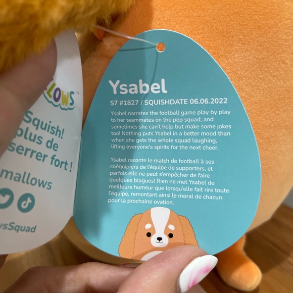 NWT squishmallows “ysabel” brown and white cocker spaniel dog 7” squish - Picture 2 of 4